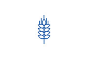Wheat sprig line icon concept. Wheat