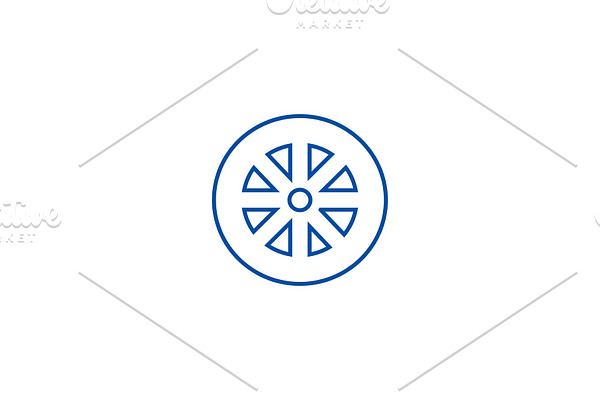 Wheel line icon concept. Wheel flat