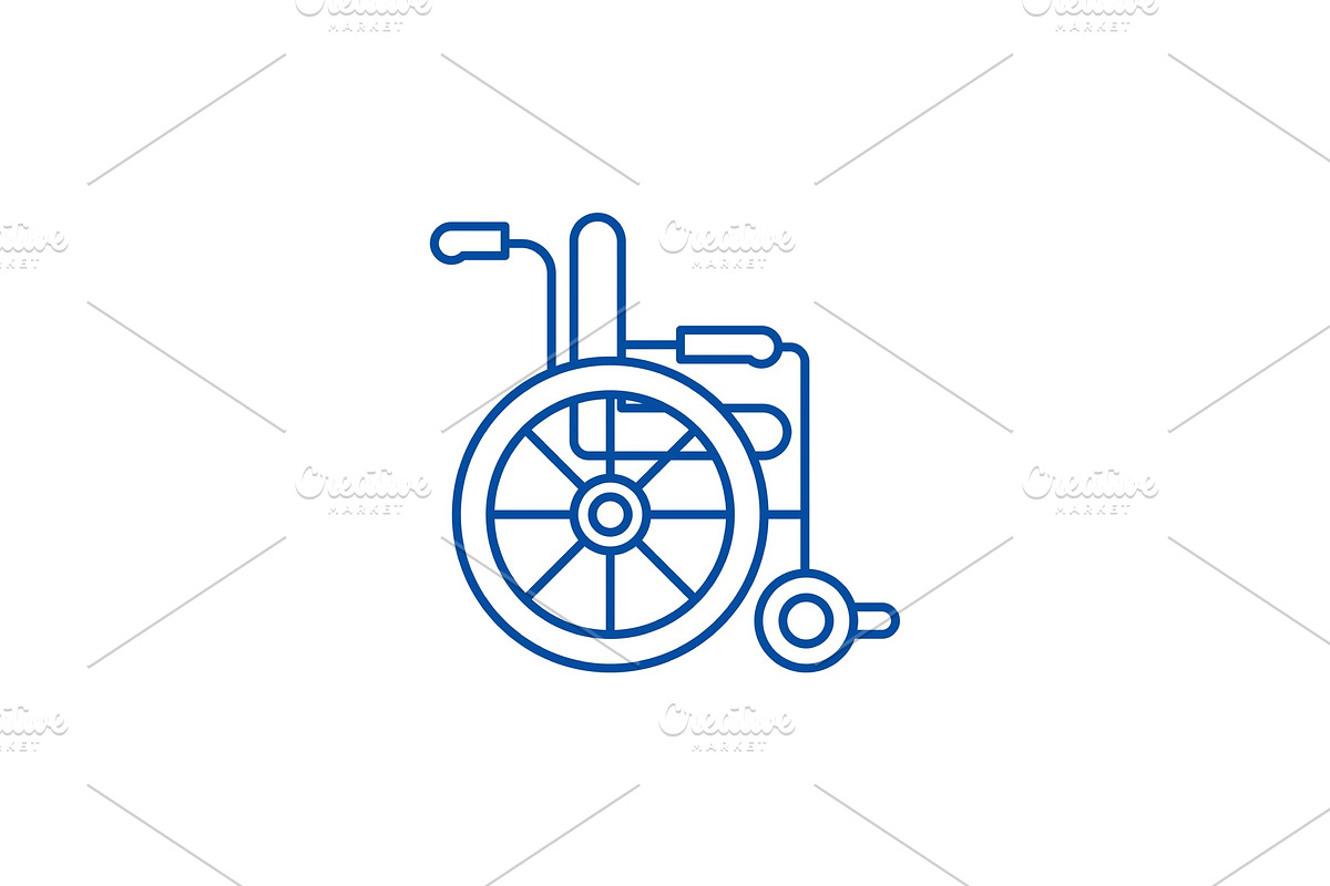 Wheelchair line icon concept in Illustrations - product preview 8