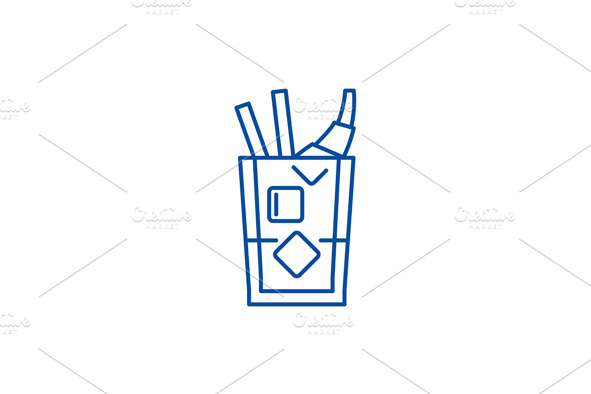Whiskey line icon concept. Whiskey in Illustrations - product preview 8