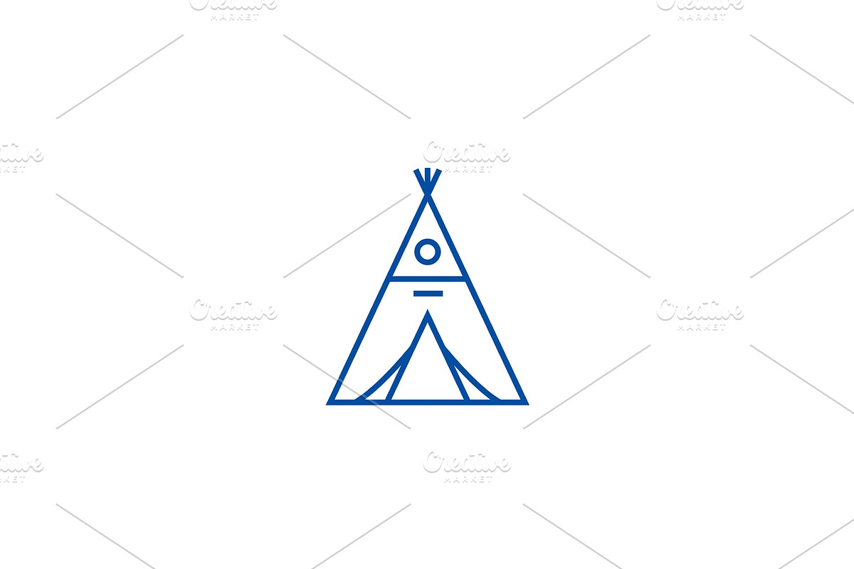 Wigwam line icon concept. Wigwam in Illustrations - product preview 8
