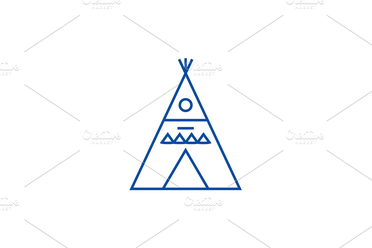 Wigwam illustation line icon concept in Illustrations - product preview 8