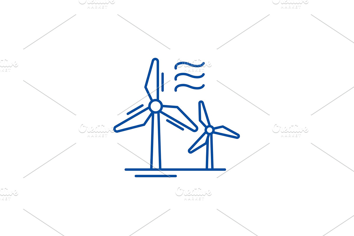 Wind power line icon concept. Wind in Illustrations - product preview 8