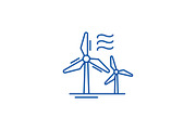 Wind power line icon concept. Wind