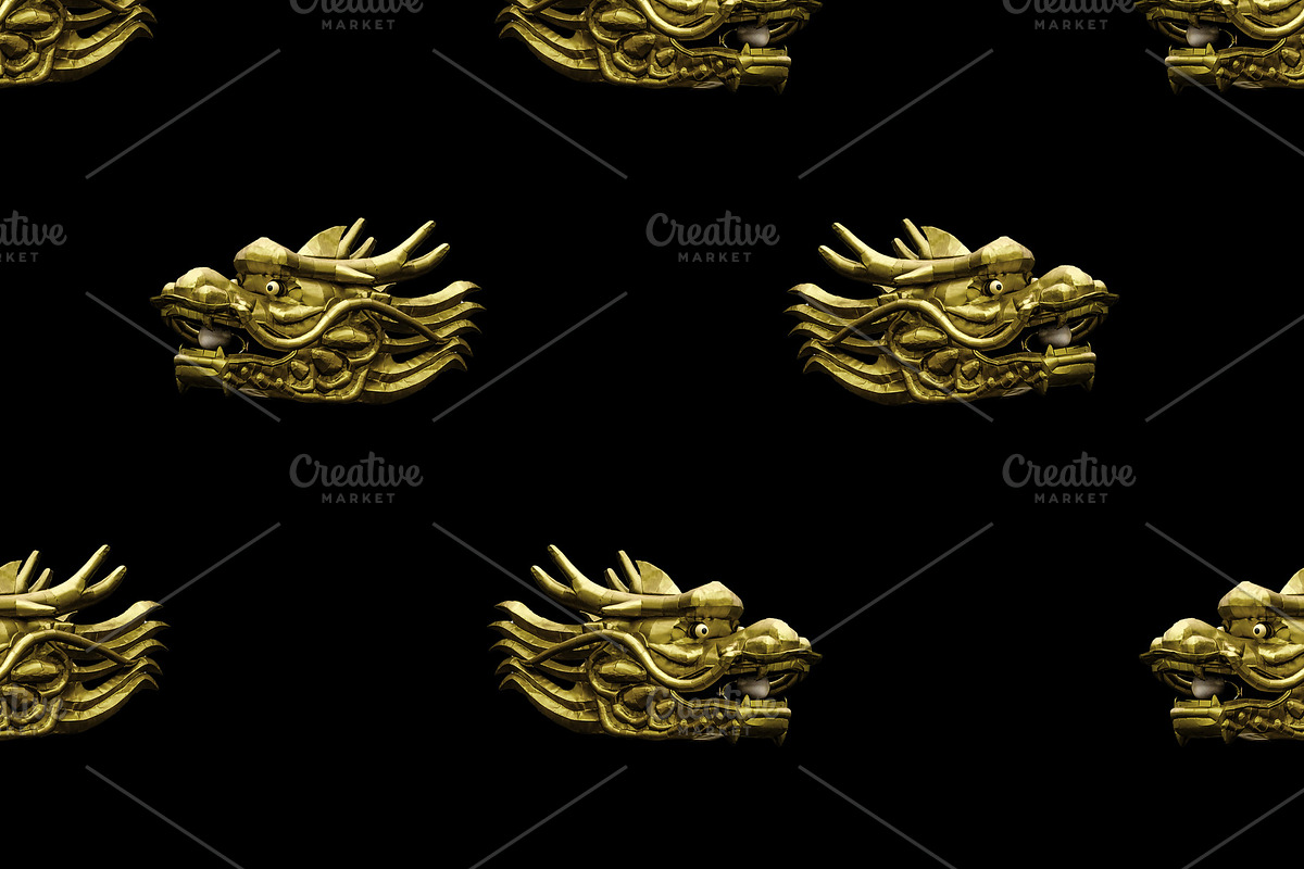 Dragon Head Motif Seamless Pattern D in Patterns - product preview 8
