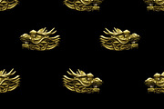 Dragon Head Motif Seamless Pattern D