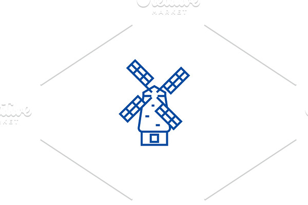 Windmill line icon concept. Windmill