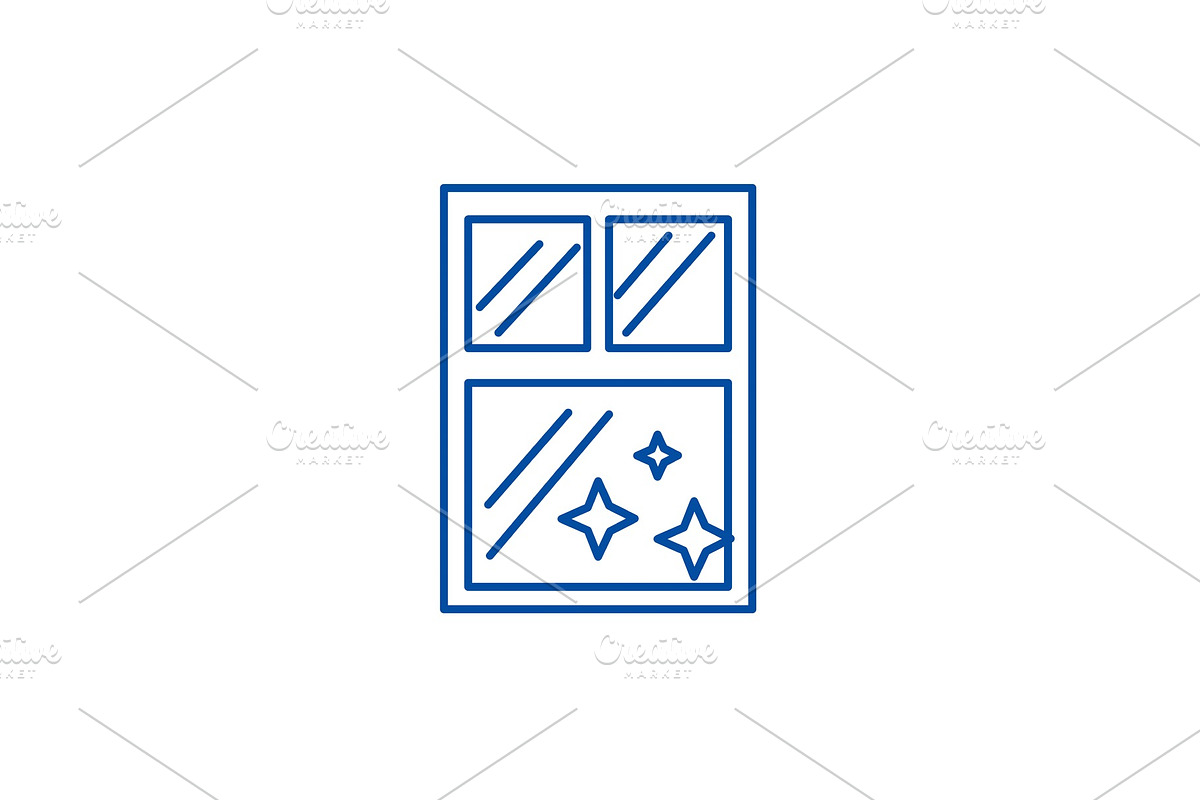 Window clean, cleaning line icon in Illustrations - product preview 8