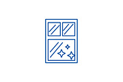Window clean, cleaning line icon