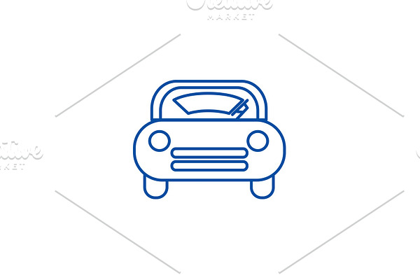 Windshield car line icon concept