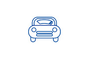 Windshield car line icon concept