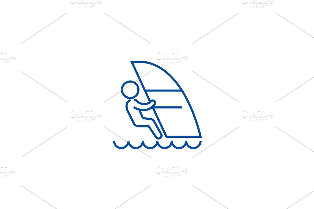 Windsurfing line icon concept in Illustrations - product preview 8