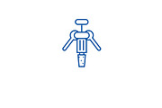 Wine corkscrew line icon concept