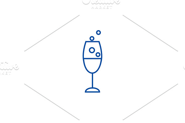 Wine glass line icon concept. Wine