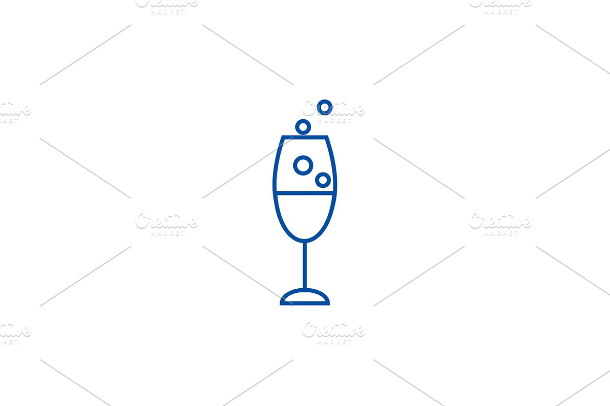 Wine glass line icon concept. Wine in Illustrations - product preview 8