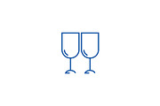 Wine glasses, winery line icon