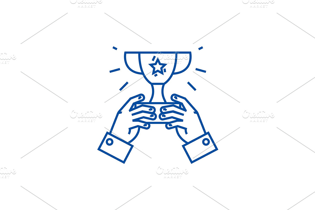 Winner cup,trophy in line icon in Objects - product preview 8