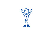 Winner man,first place line icon