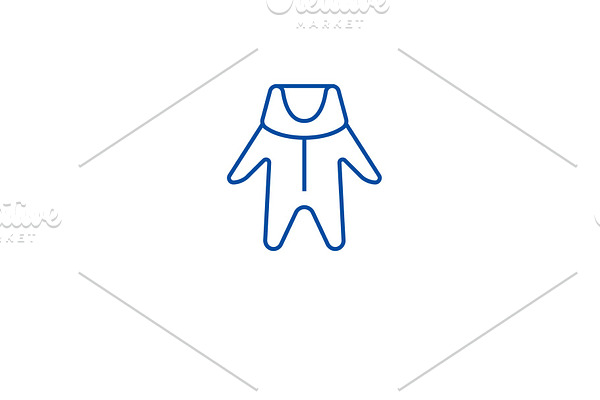 Winter baby clothes line icon