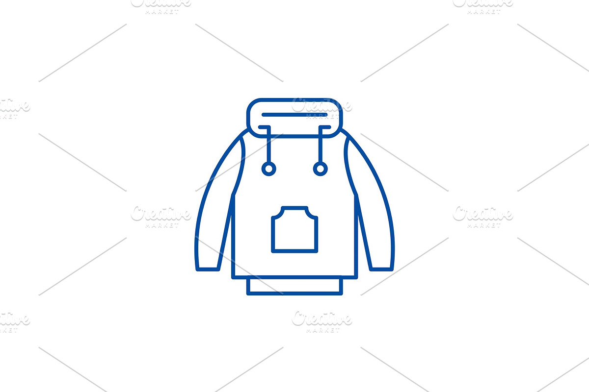 Winter jacket line icon concept in Illustrations - product preview 8
