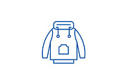 Winter jacket line icon concept