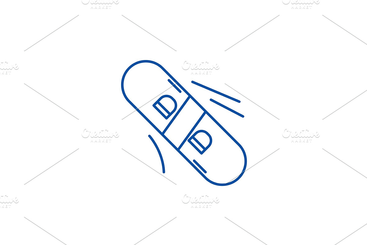 Winter skateboard line icon concept in Illustrations - product preview 8