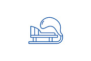 Winter sled line icon concept