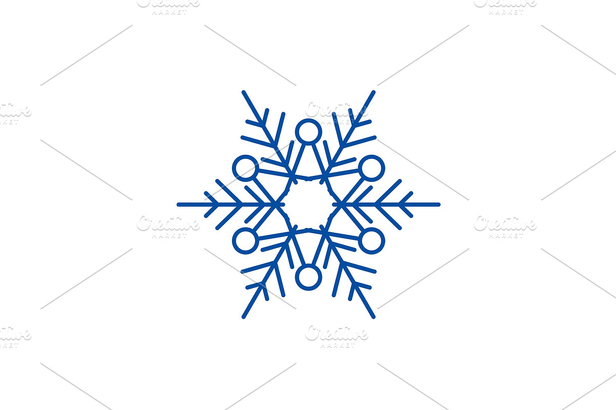 Winter snowflake line icon concept in Objects - product preview 8