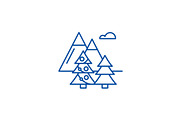 Winter trip line icon concept