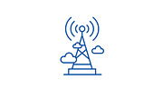 Wireless broadcasting line icon