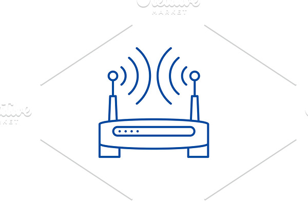 Wireless internet line icon concept
