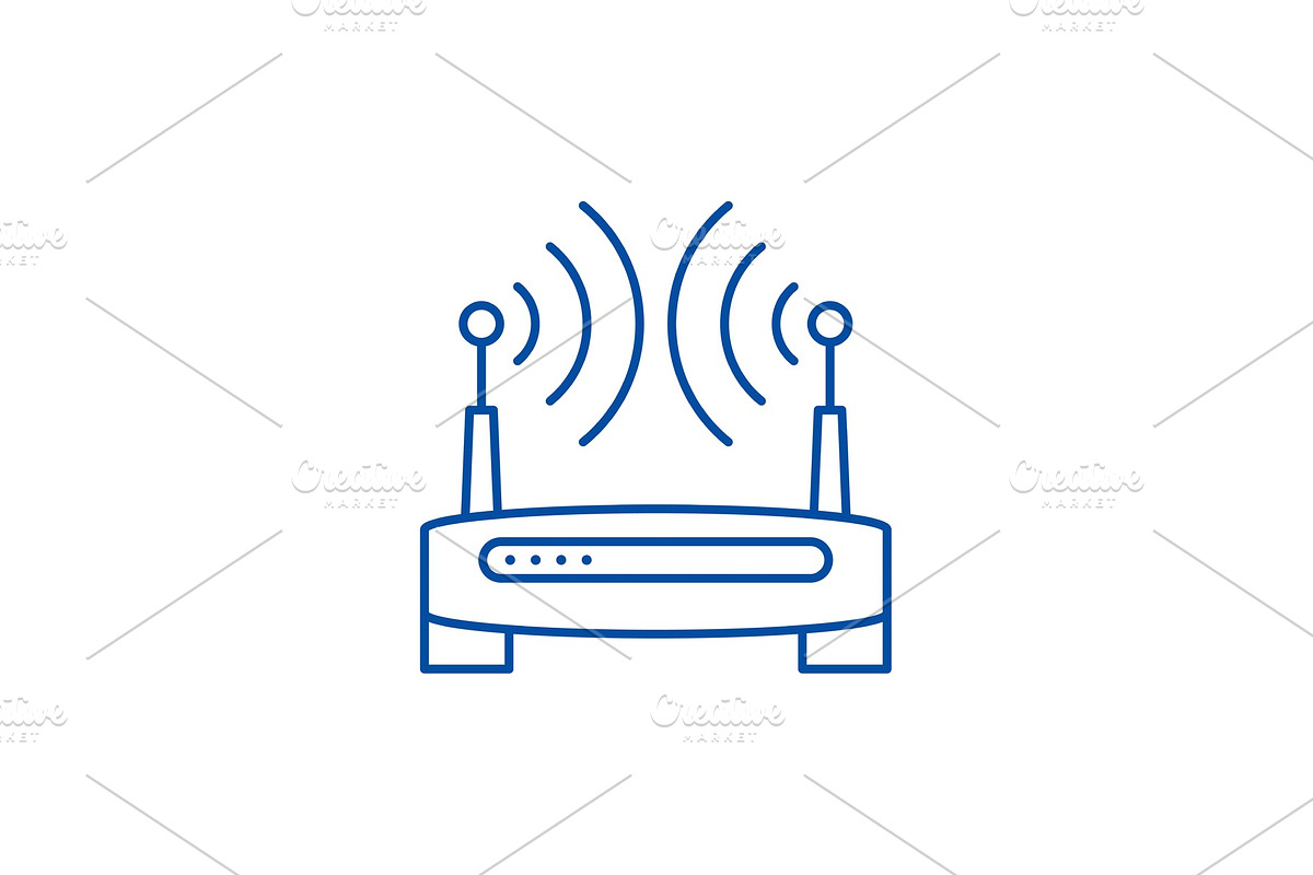 Wireless internet line icon concept in Illustrations - product preview 8