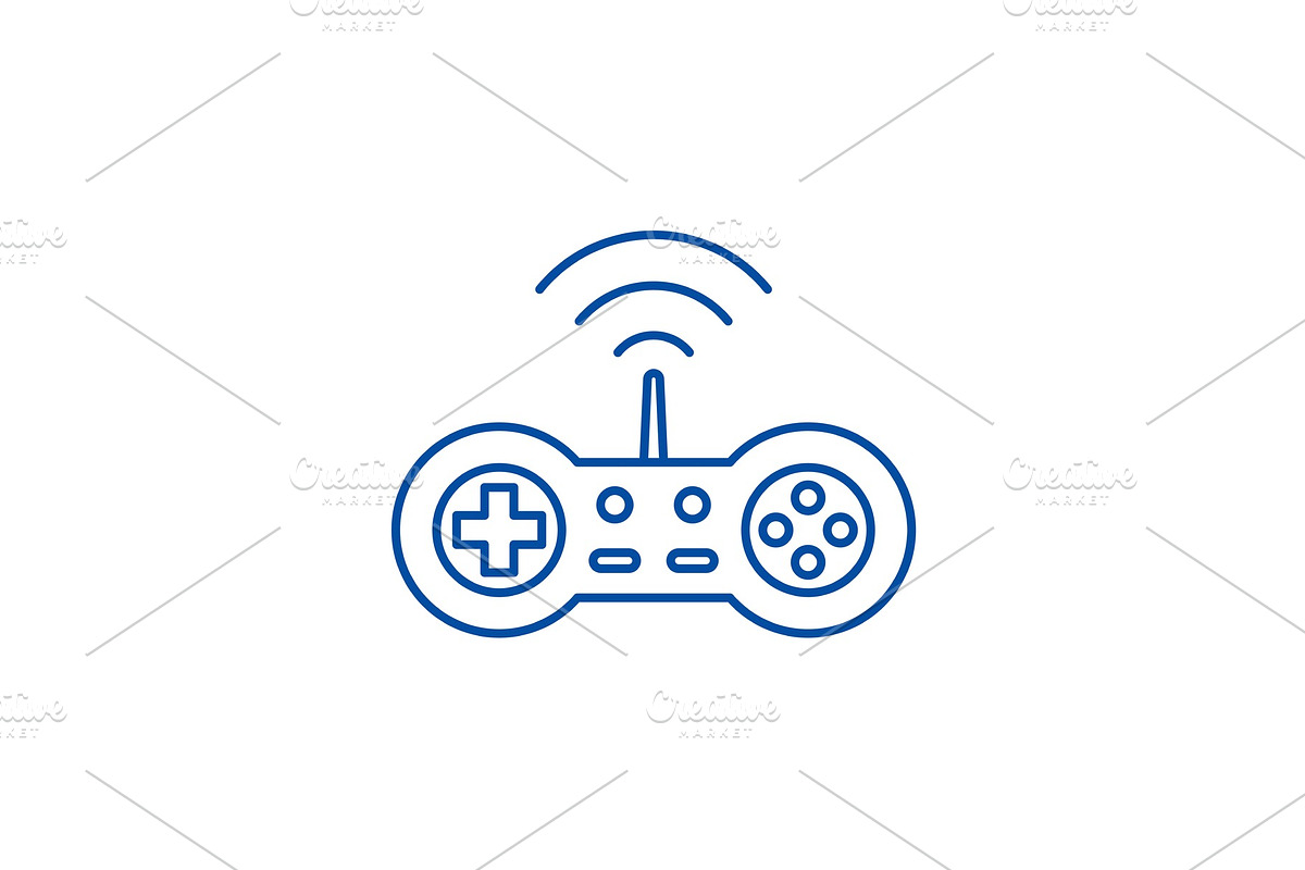 Wireless joystick line icon concept in Objects - product preview 8