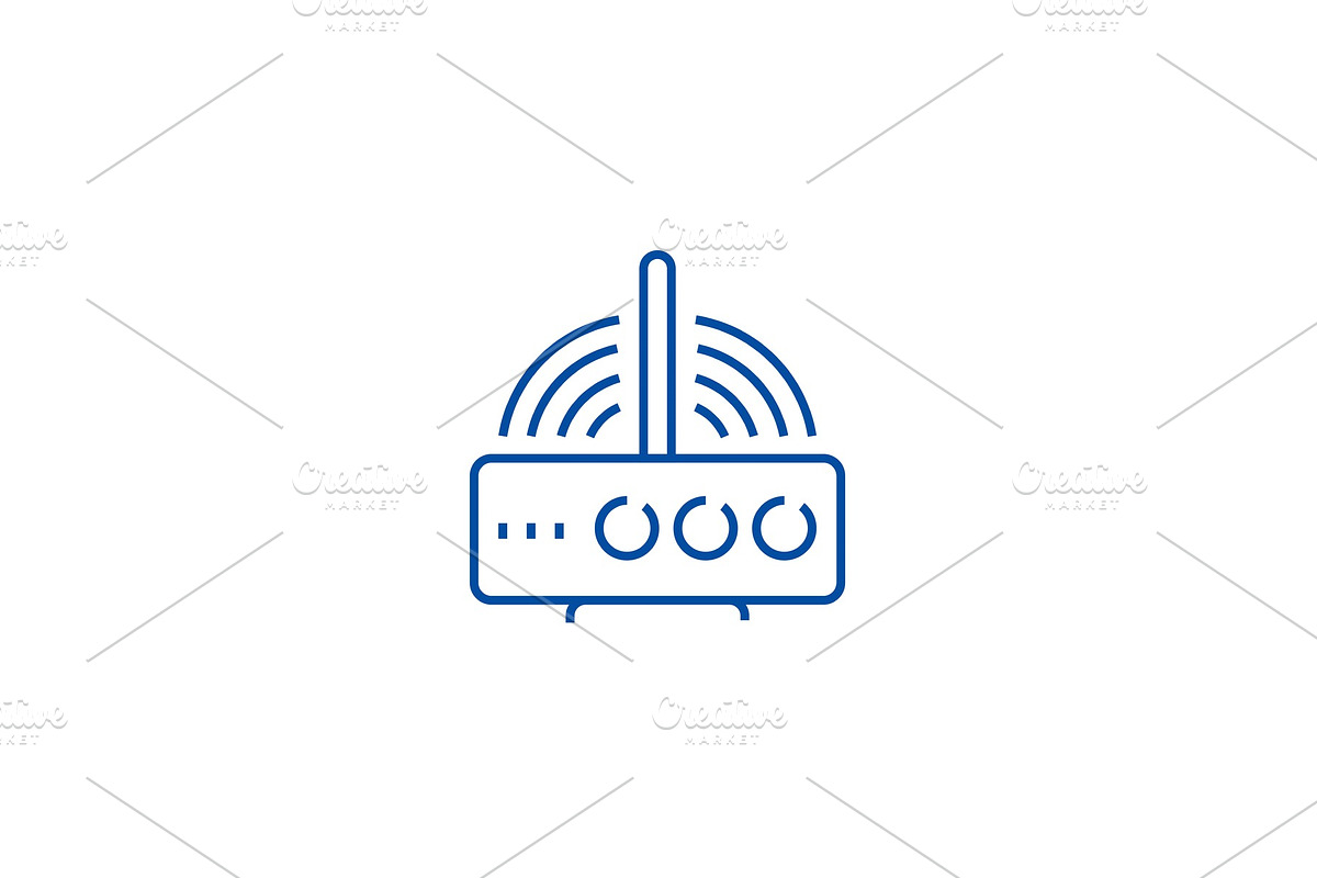 Wireless router line icon concept in Illustrations - product preview 8