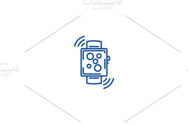 Wireless smart watch line icon