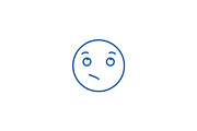 Wistful emoji line icon concept