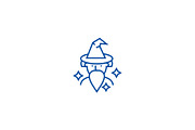 Wizard, sorcerer line icon concept