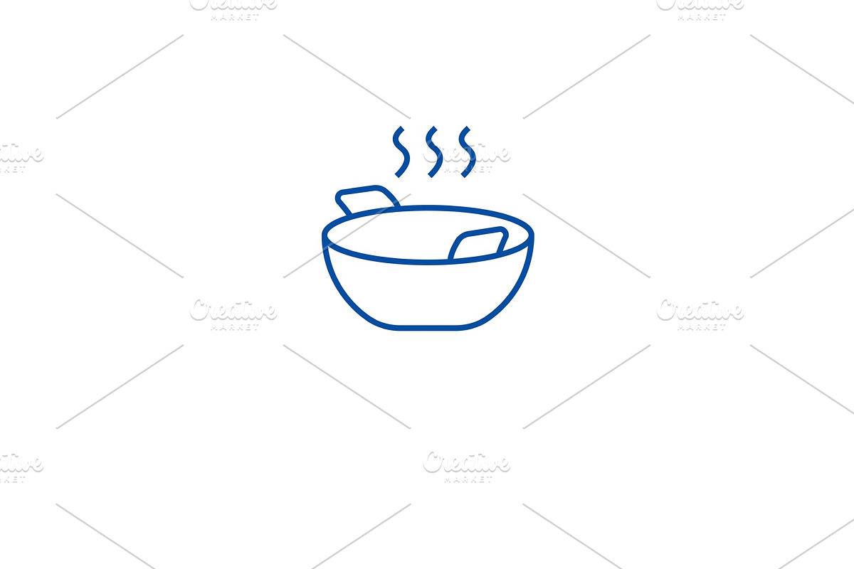 Wok cooking line icon concept. Wok in Illustrations - product preview 8