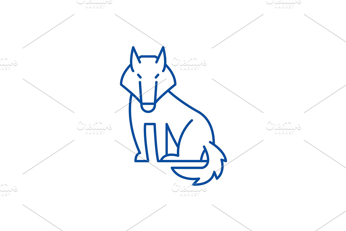 Wolf line icon concept. Wolf flat in Illustrations - product preview 8