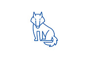 Wolf line icon concept. Wolf flat