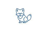 Wolf illustration line icon concept