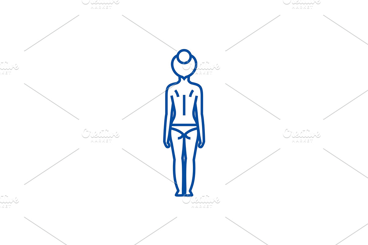 Woman body back line icon concept in Illustrations - product preview 8