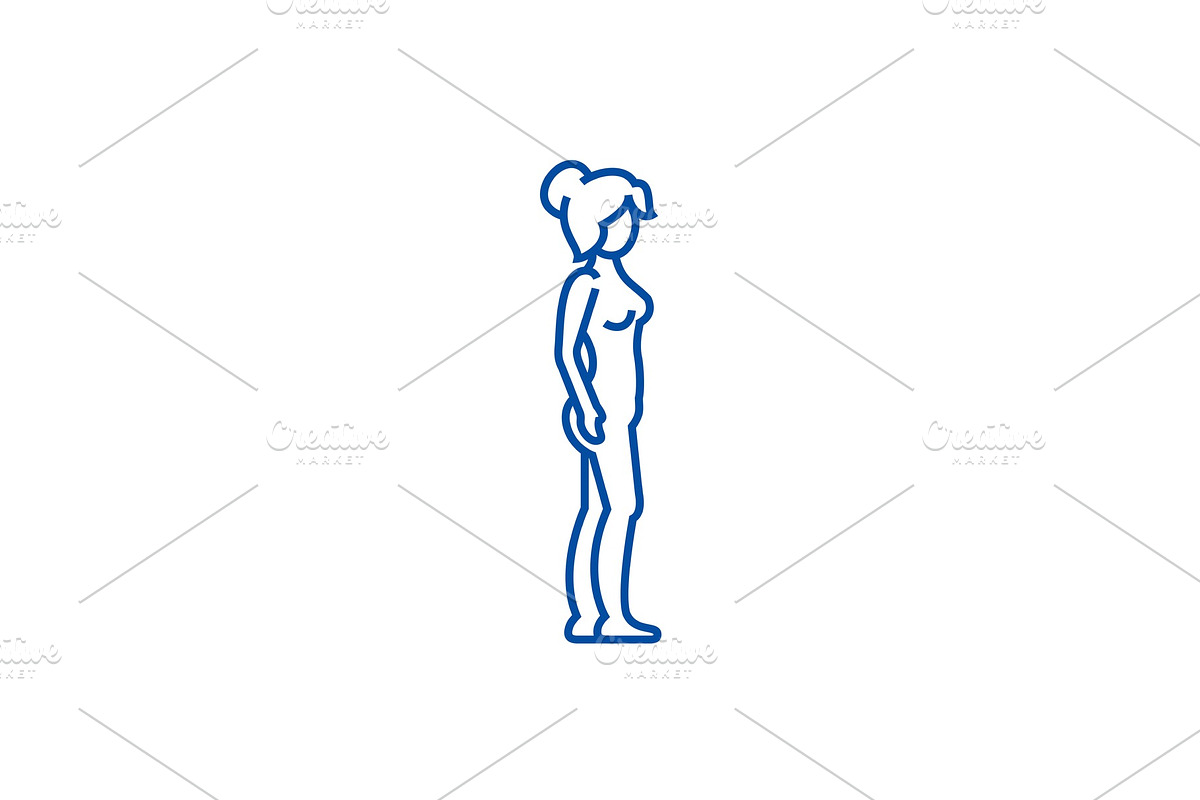 Woman body profile,female silhouette in Illustrations - product preview 8