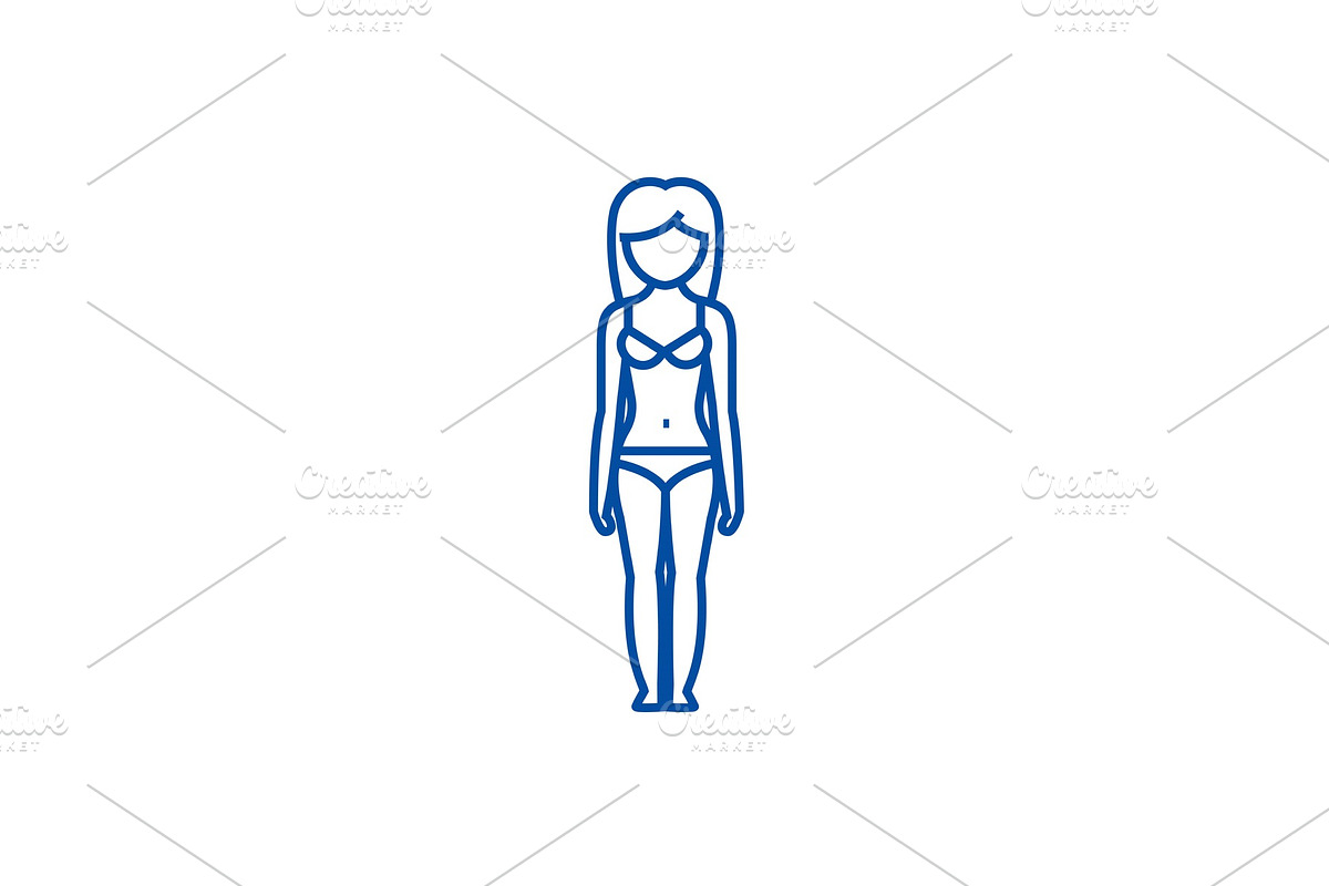 Woman body shape,female line icon in Illustrations - product preview 8