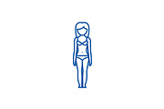 Woman body shape,female line icon