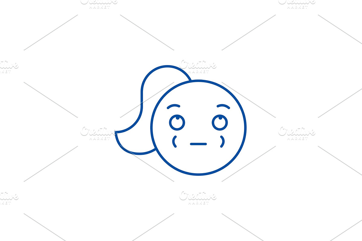 Woman emoji line icon concept. Woman in Illustrations - product preview 8