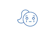 Woman emoji line icon concept. Woman