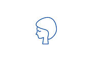 Woman face, in spa line icon concept