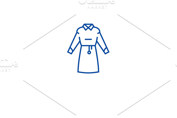 Woman garment line icon concept