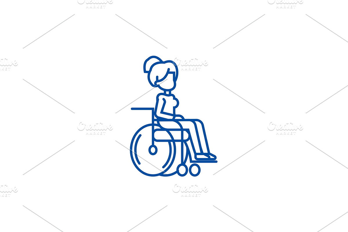 Woman in wheelchair for disabled in Illustrations - product preview 8